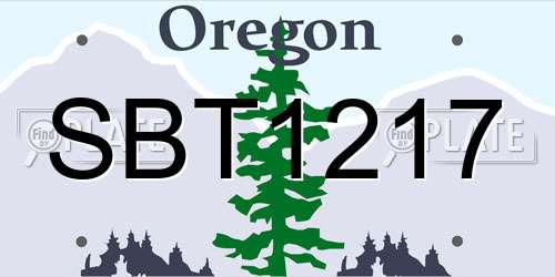 SBT1217 Oregon License Plate