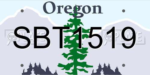 SBT1519 Oregon License Plate