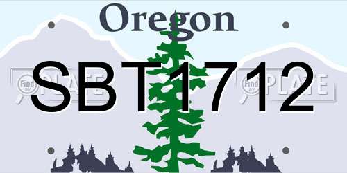 SBT1712 Oregon License Plate