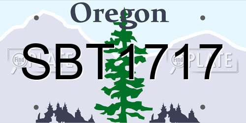 SBT1717 Oregon License Plate