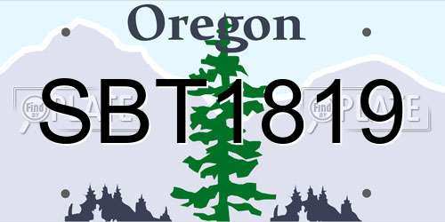 SBT1819 Oregon License Plate