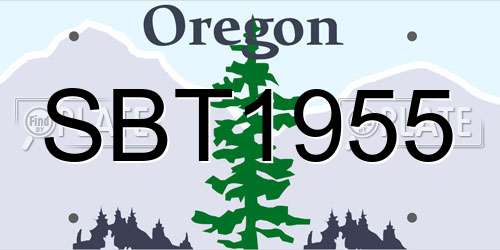 SBT1955 Oregon License Plate