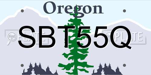 SBT55Q Oregon License Plate