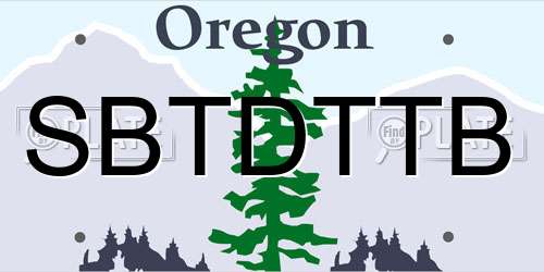 SBTDTTB Oregon License Plate