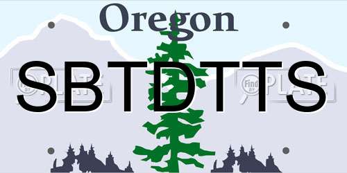 SBTDTTS Oregon License Plate