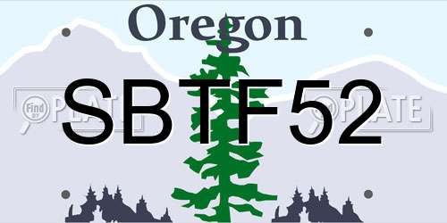 SBTF52 Oregon License Plate