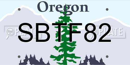 SBTF82 Oregon License Plate