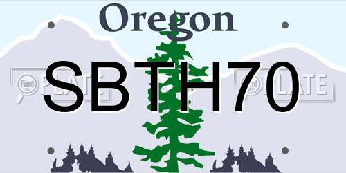 SBTH70 Oregon License Plate