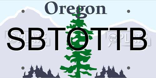 SBTOTTB Oregon License Plate