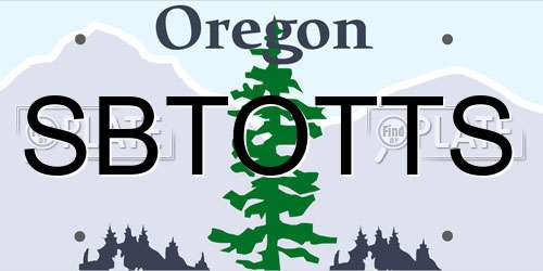 SBTOTTS Oregon License Plate