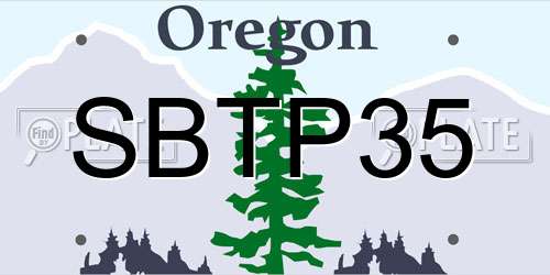 SBTP35 Oregon License Plate