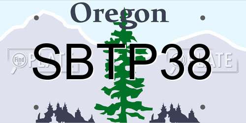 SBTP38 Oregon License Plate