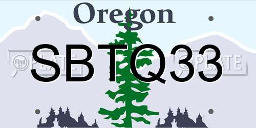 SBTQ33 Oregon License Plate