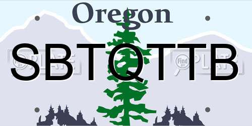 SBTQTTB Oregon License Plate
