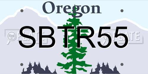 SBTR55 Oregon License Plate