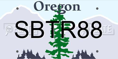SBTR88 Oregon License Plate