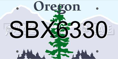 SBX6330 Oregon License Plate
