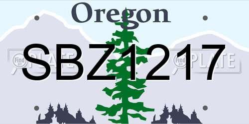 SBZ1217 Oregon License Plate