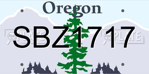 SBZ1717 Oregon License Plate