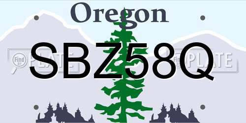 SBZ58Q Oregon License Plate
