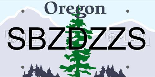 SBZDZZS Oregon License Plate