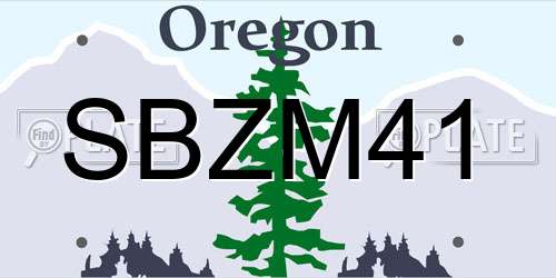SBZM41 Oregon License Plate