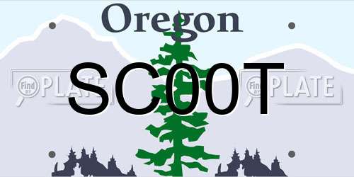 SC00T Oregon License Plate
