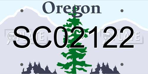 SC02122 Oregon License Plate