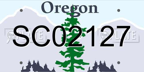 SC02127 Oregon License Plate