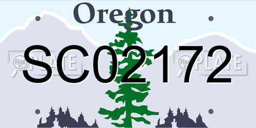 SC02172 Oregon License Plate