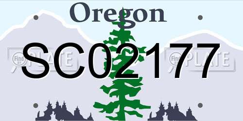 SC02177 Oregon License Plate