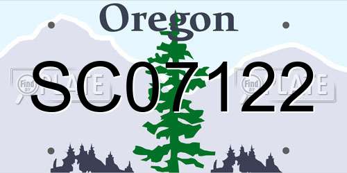 SC07122 Oregon License Plate