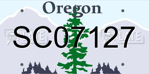 SC07127 Oregon License Plate