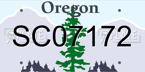 SC07172 Oregon License Plate