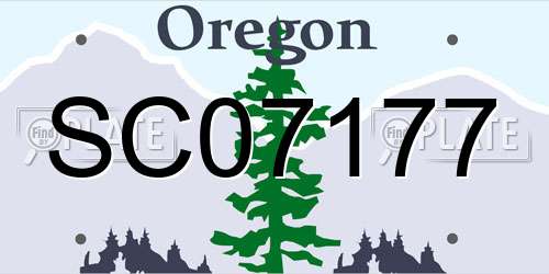 SC07177 Oregon License Plate