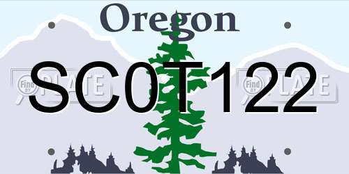 SC0T122 Oregon License Plate
