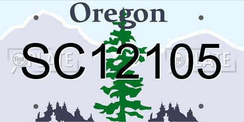 SC12105 Oregon License Plate
