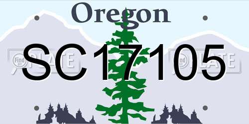 SC17105 Oregon License Plate