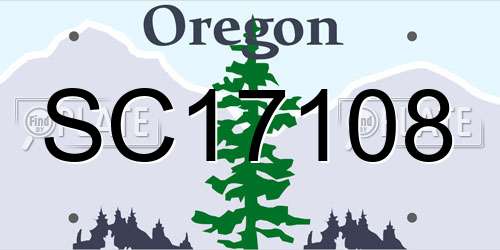 SC17108 Oregon License Plate