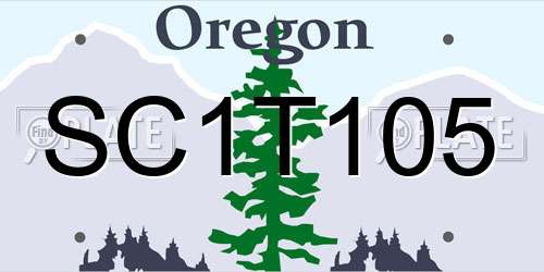 SC1T105 Oregon License Plate