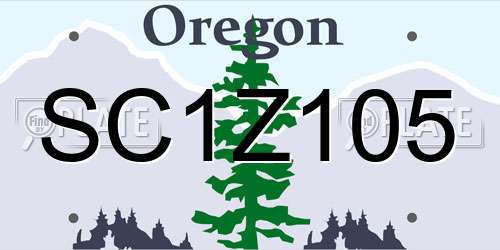 SC1Z105 Oregon License Plate