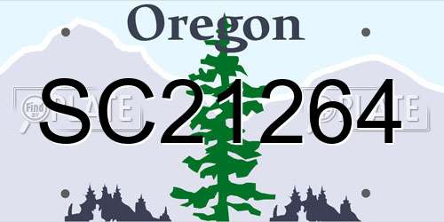 SC21264 Oregon License Plate