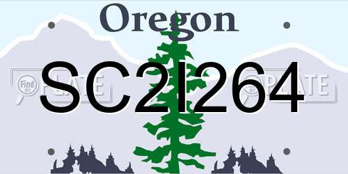 SC2I264 Oregon License Plate