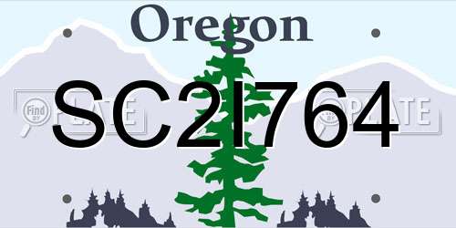 SC2I764 Oregon License Plate