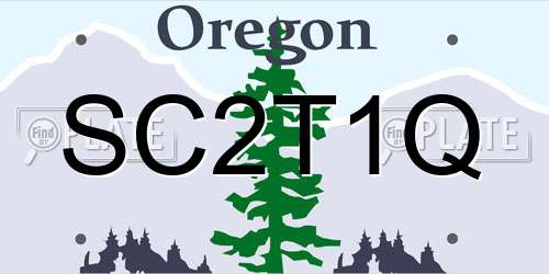 SC2T1Q Oregon License Plate