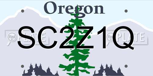 SC2Z1Q Oregon License Plate