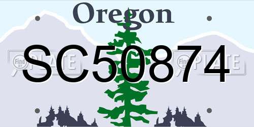 SC50874 Oregon License Plate