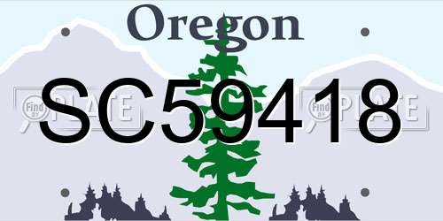 SC59418 Oregon License Plate