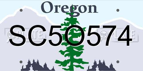 SC5O574 Oregon License Plate