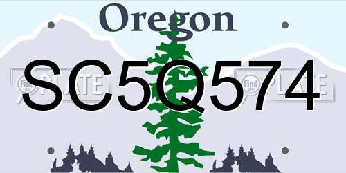 SC5Q574 Oregon License Plate